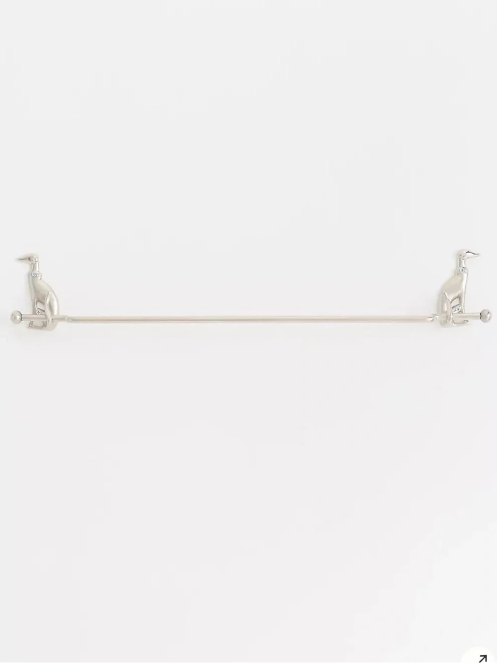 New Anthropologie Caine Dog Brass Towel Bar Brushed Nickel